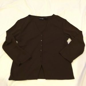 NY & CO Brown Button Down Sweater Size S